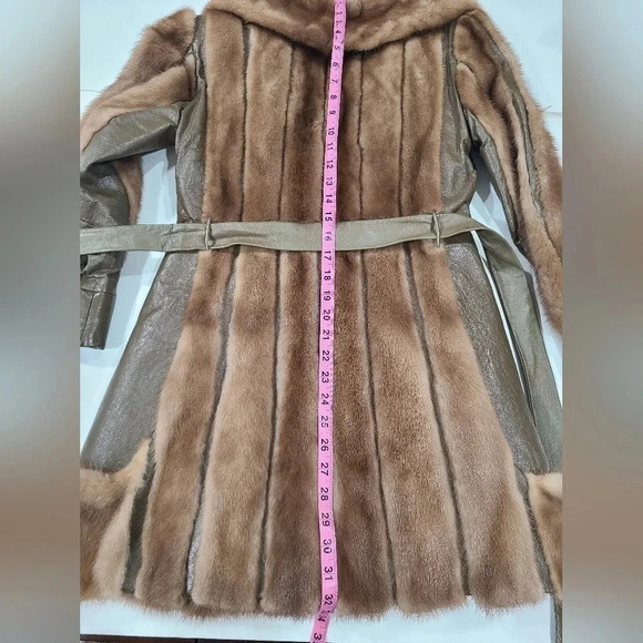 Vintage Alaskan Custom Built Furs KC, MO Genuine Fur Coat Belted 36" Chest - Picture 14 of 16